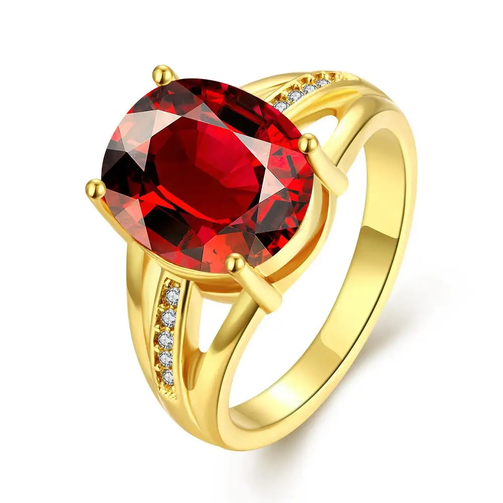 ORP brand jewelry elegant wedding ring Red luxury top zircon rings high quality gold plating