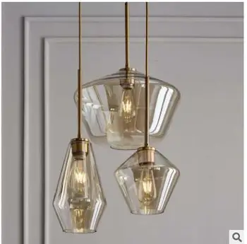 

Amber transparent glass chandelier simple modern cafe bar tea restaurant chandelier