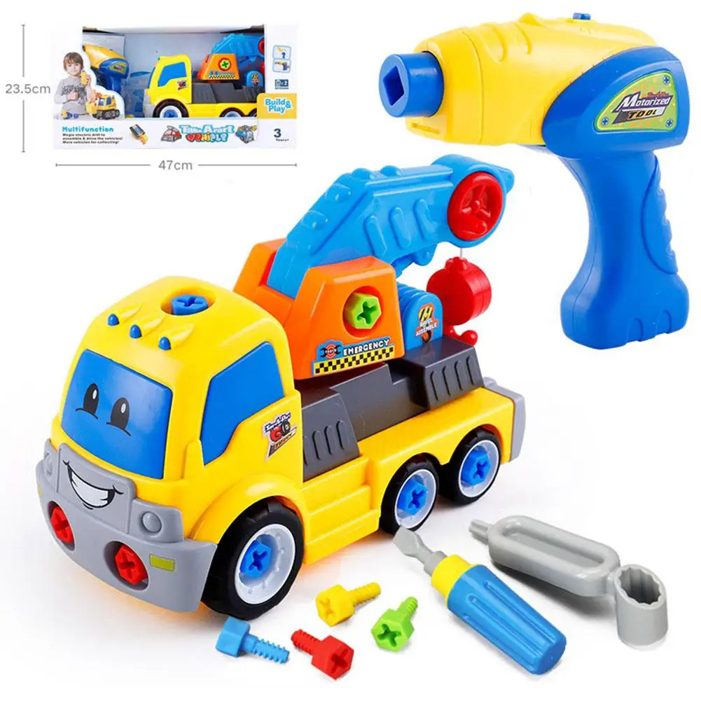 RCtown DIY Assemble Car Toy Child Electric Drill Disassembly Toy Car