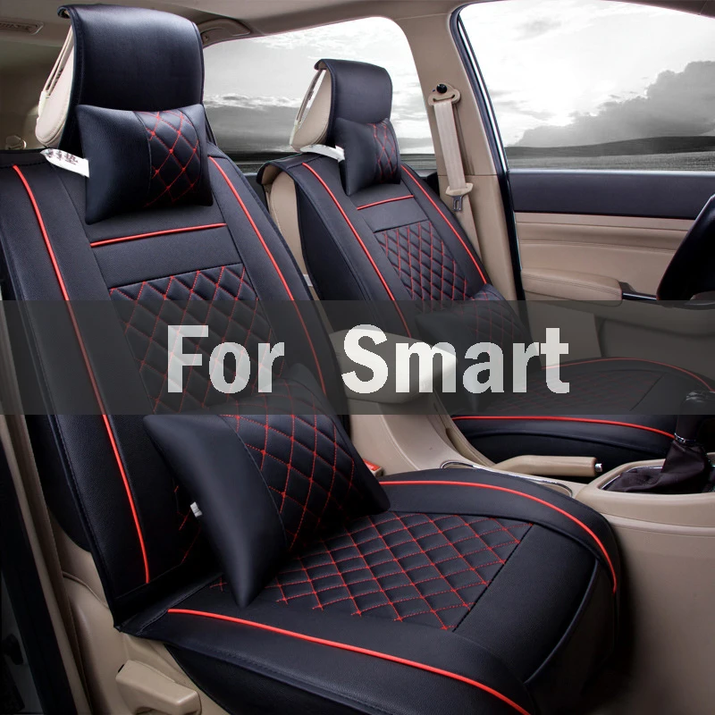 Pass Artificial 1 Sets Leather Car Seat Cover Anti Dirty Car Pad Water Proof Seat Cover For Smart Forfour Fortwo Roadster