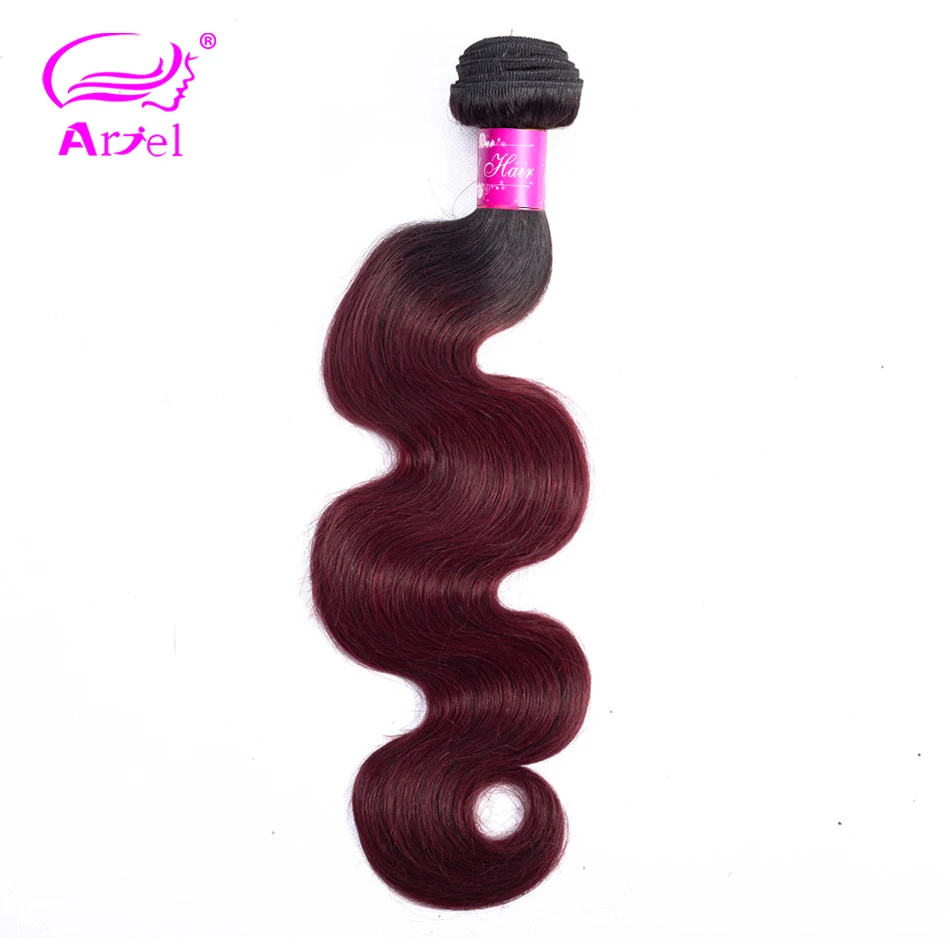 

ARIEL Pre-Colored Brazilian Body Wave 1/4/3 Hair Bundles 1b/99j Human Hair Extensions Ombre 1B Burgundy Remy Hair Weave Bundles