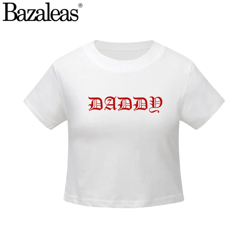 Женская хлопковая Футболка с принтом Yes Daddy облегающие топы короткими рукавами
