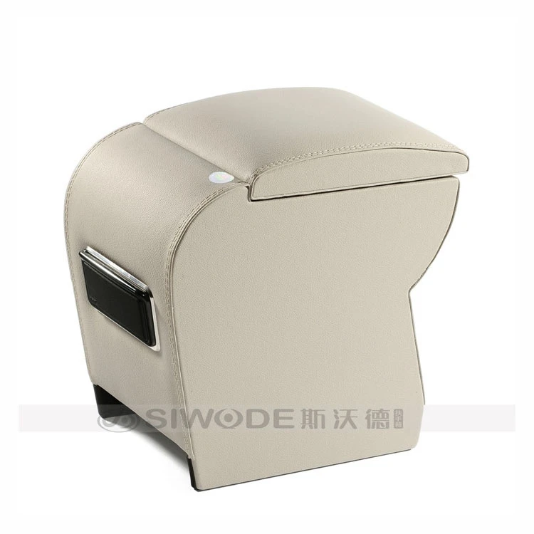 

free punch special wooden leater car hand box for KIA RIO HyundaiAccent armrest luxurious armrests