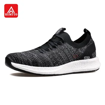 

HUMTTO Men Walking Shoes Breathable Flying Woven PU Slip-On Women Sneakers Lovers Urban Leisure Outdoor Trekking Shoes