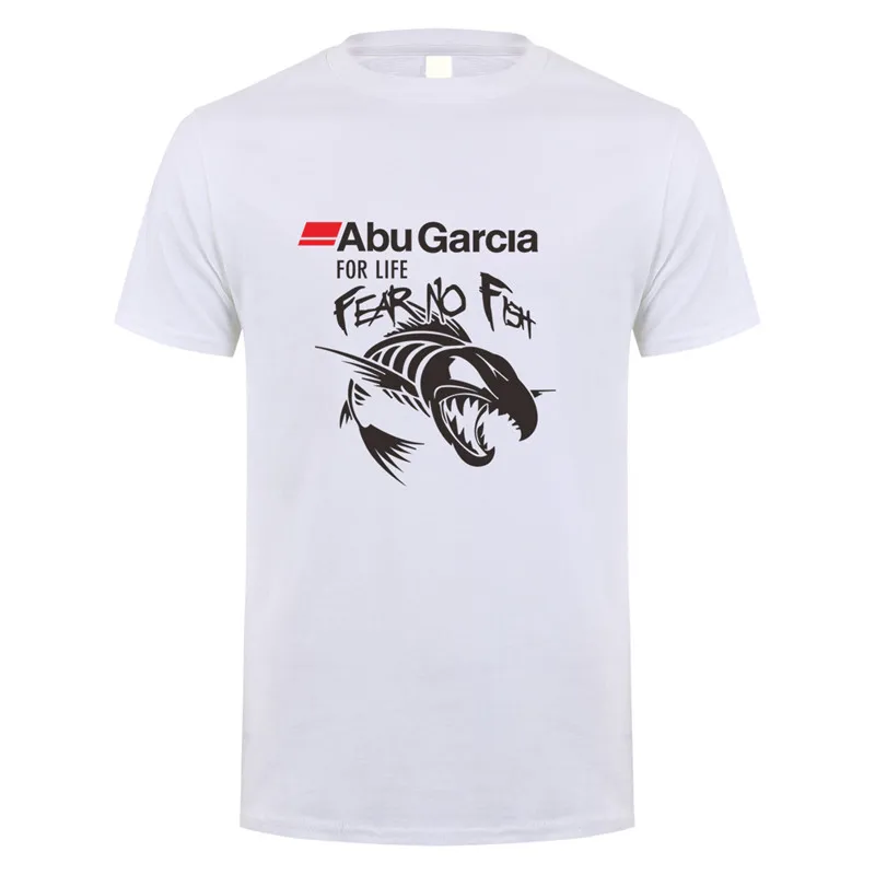 Abu Garcia Fear No Fish футболка мужская с коротким рукавом Хлопок Abu Garcia For Life футболка мужские футболки DS-052 - Цвет: White