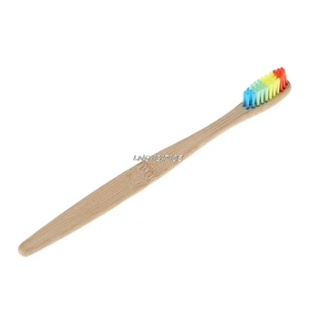 

Adults Soft Bamboo fiber Toothbrush Oral Care Wooden Rainbow Bristle Toothbrush Dental Oral Care New Cleaner LNB