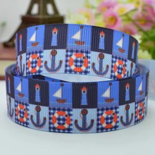 DUWES 7/" 22 мм темно-синий якорь напечатанный grosgrain лента hai rbow DIY ручной работы OEM 50YD
