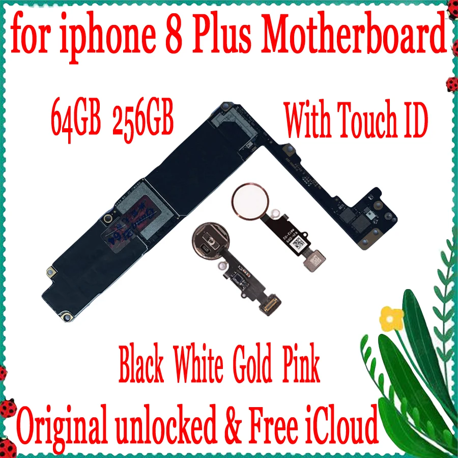 Бесплатный iCloud для iphone 8 Plus материнская плата с Touch ID 100% Оригинальный