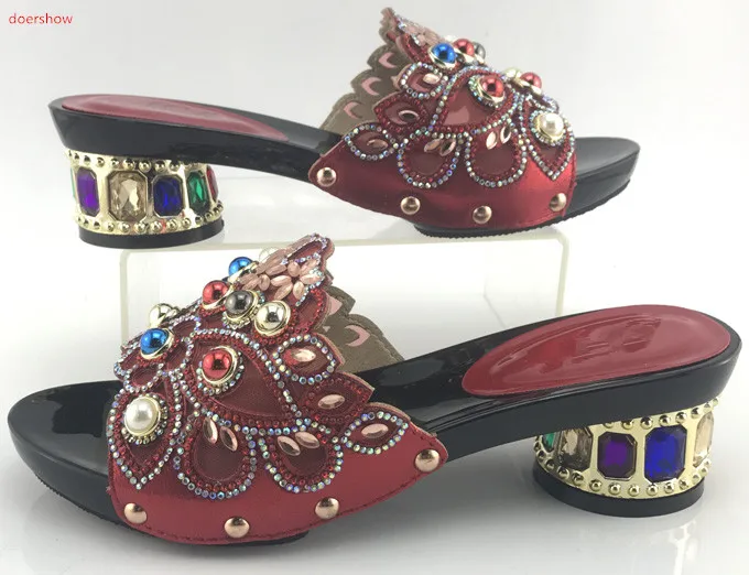 

doershow Pumps Women African Shoes Without Bag Matching red Italian Shoes Nigerian Shoes Possible With Evening Bag ! PMB1-19