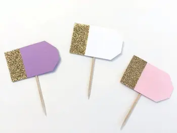 

glitter lipstickers Cupcake Toppers Engagement Party Bachelorette birthday Wedding Bridal Shower Night food picks