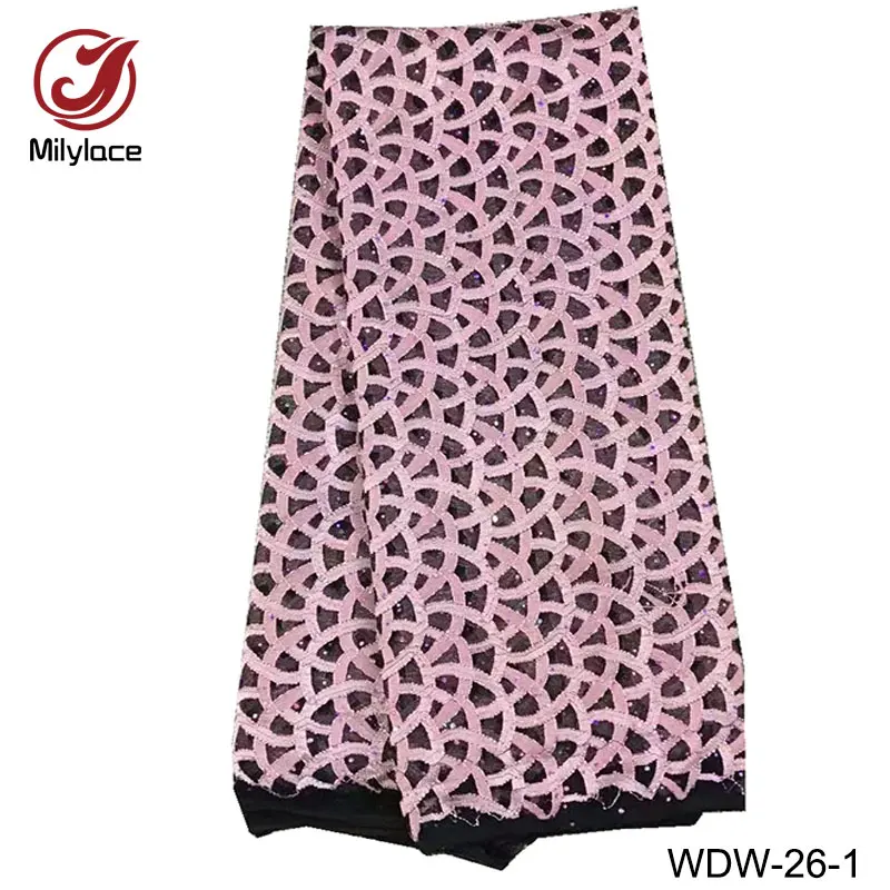Уникальный дизайн кружевной ткани 2018 Baby Pink афро тюль вечерние/торжественное