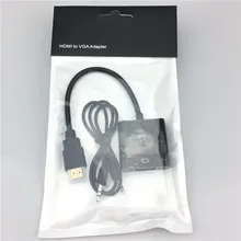 HDMIเพื่อVGAกับสายสัญญาณเสียงทองชุบความเร็วสูง1080จุดHDMIเพื่อConverter VGA AdapterชายกับหญิงสำหรับPCแล็ปท็อป