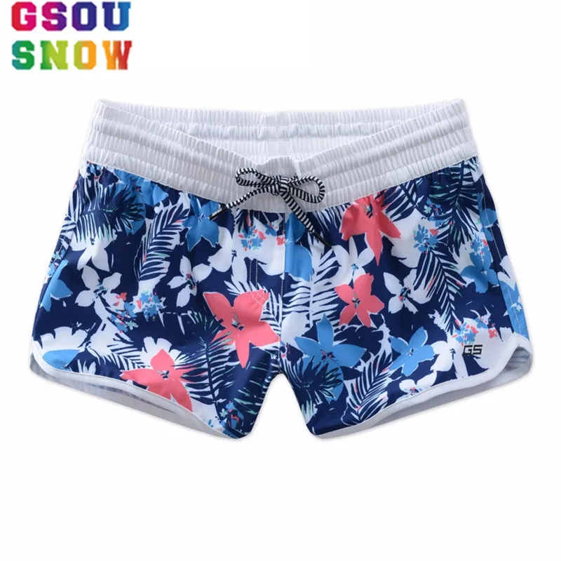 

GSOU SNOW Brand Bikini Bottoms Swimwear Beach Shorts Women Summer Swimming Surfing Diving Plus Size Quick Dry Boardshorts