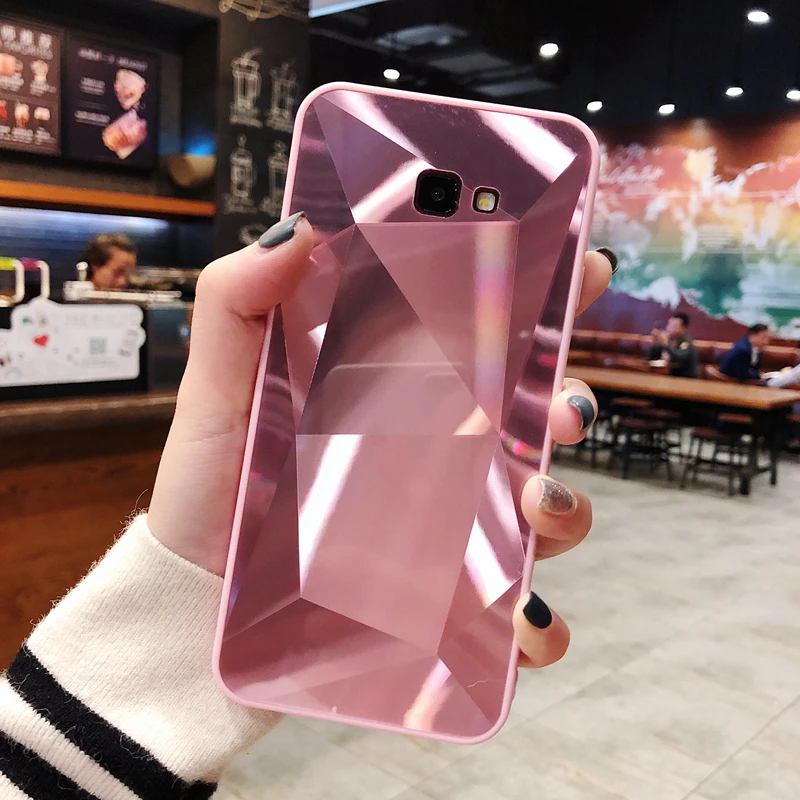 

Fashion 3D Bling Diamond Phone Case For Samsung Galaxy J8 J6 Plus J4 2018 J2 Prime J3 J5 2016 J7 2017 Mirror Back Cover A50 A70