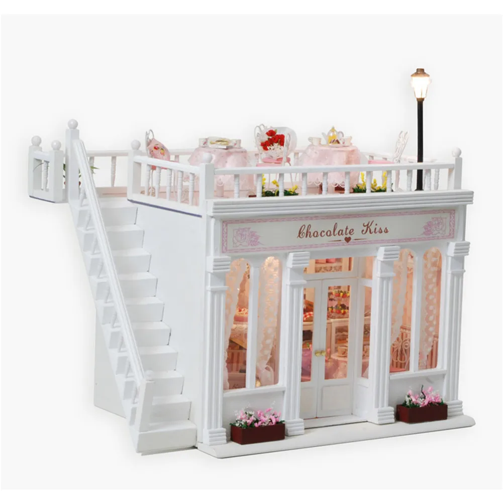3D Деревянный DIY Дом миниатюрная мебель микро пейзаж для детей игрушка подарок на день рождения Свадебная вечеринка домашний сад украшение - Цвет: M