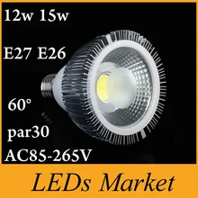 Новые Мощность лампада LED PAR30 E27 E26 ar111 COB 15 Вт 12 Вт COB прожектор теплый/холодный белый светодиодные лампы AC110V-240 В ce и rohs