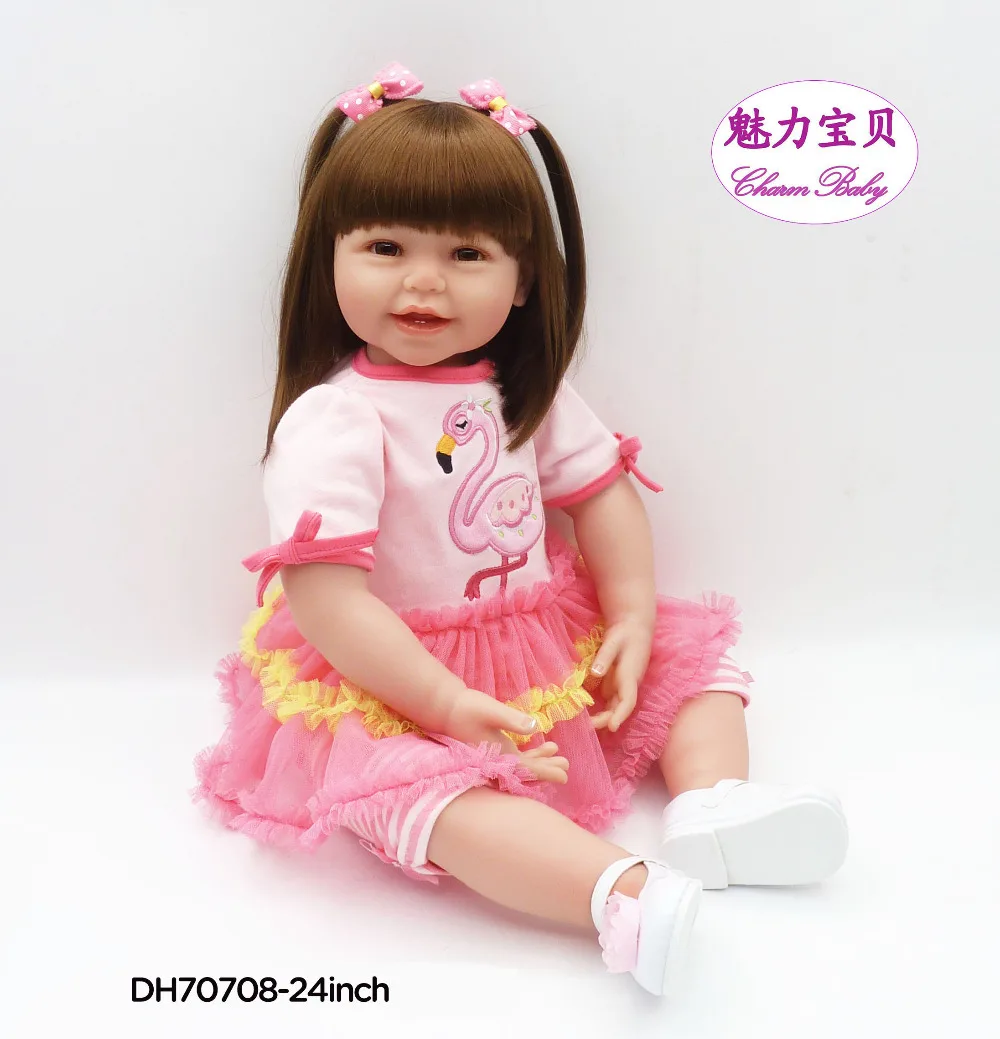 Новое поступление 61 см силиконовая кукла реборн 24 дюйма Реалистичная кукла для маленьких девочек реборн Младенцы настоящие виниловые куклы для детей Juguetes