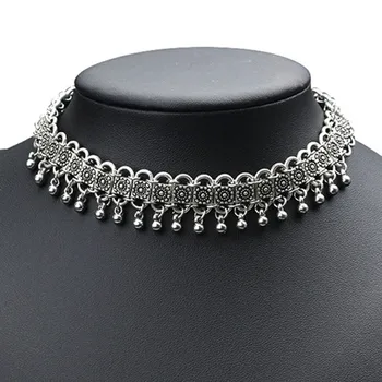 

Retro Boho Beach Choker Necklace Vintage Alloy Chain Maxi Chockers Necklace For Women Statement Jewelry YWXL035