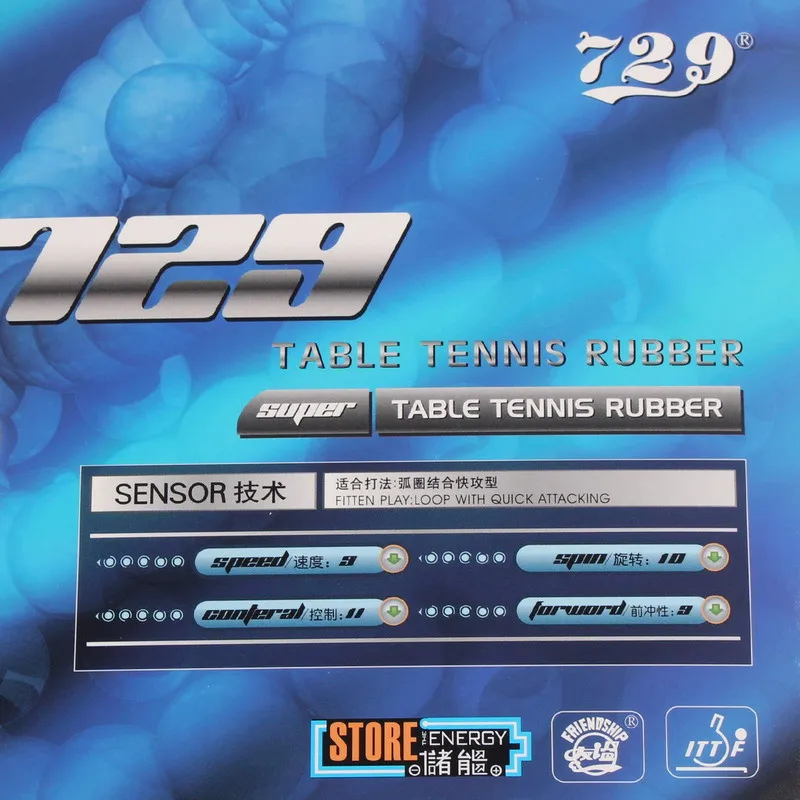 

Friendship 729 Super FX (Spin & Control) Pips-In Table Tennis Rubber with Ping Pong Sponge