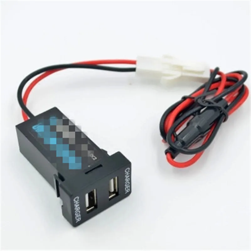 Автомобильный интерфейс двойной USB разъем для зарядного устройства адаптер