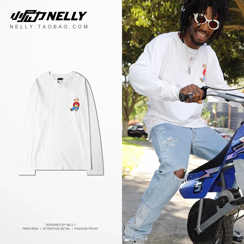2019 Autumn And Winter European American High Street Long-sleeved T-shirt Men's Cotton Quality Hip-hop Top | Мужская одежда