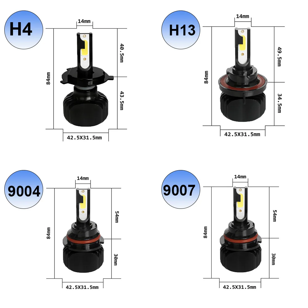 Светодиодная автомобильная лампа YHKOMS H1 H3 H7 H8 H9 H11 9005 9006 HB3 Hb4 880 881 H27 светодиодные