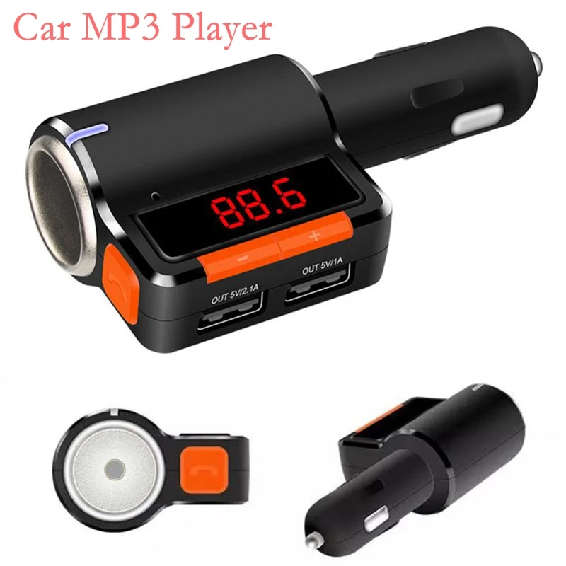 

Bluetooth Handsfree Car MP3 Player FM Transmitter Radio In-Car Modulator Cigarette Lighter Dual USB mp3 player