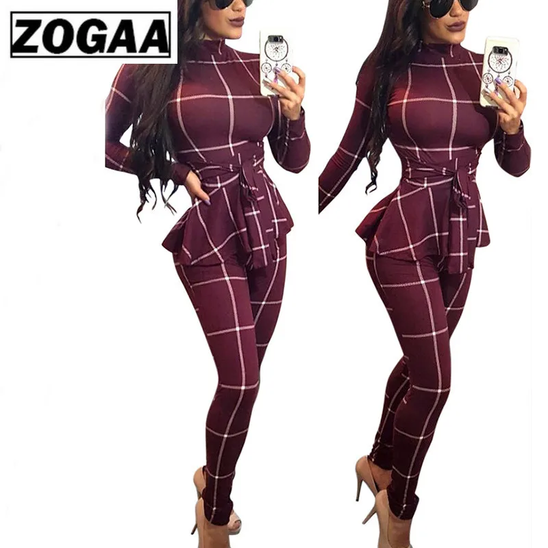 Women Sexy Bodycon Jumpsuit Romper Long Sleeve Bodysuit Ladies Jumpsuits Elegant Full Length Polyester Streetwear Plaid ZOGAA Women Sexy Bodycon Jumpsuit Romper Long Sleeve Bodysuit Ladies Jumpsuits Elegant Full Length Polyester Streetwear Plaid ZOGAA