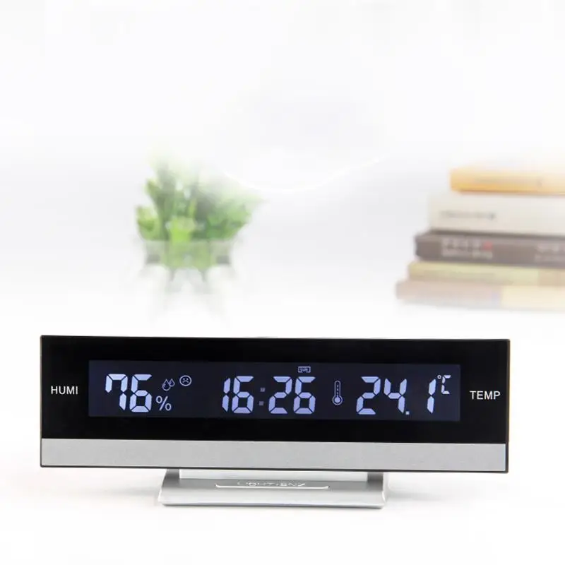 Электронный будильник время стол флип настольные часы цифровые часы температура влажность батарея домашний ЖК большой экран дисплей