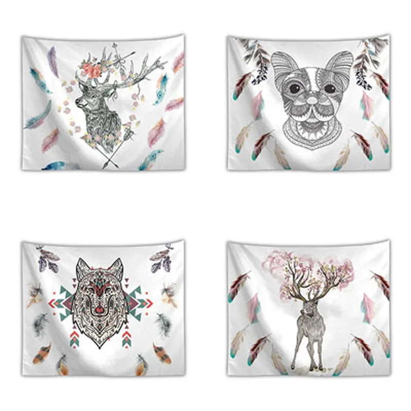 New sell dream animal series polyester printing tapestry background wall hanging cloth home decoration beach towel | Дом и сад
