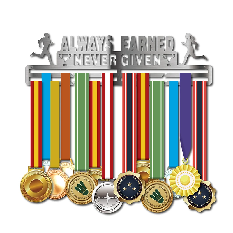 Medal Hanger Holder Display Rack ALWAYS EARNED NEVER GIVEN store 36 medals