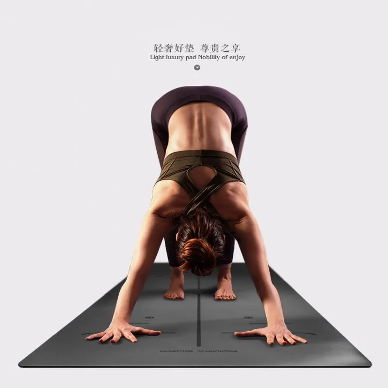 

Auxiliary Position Line Beginner's Yoga Mat Extra Thick Anti-slip Gray VIolet Blue Pad