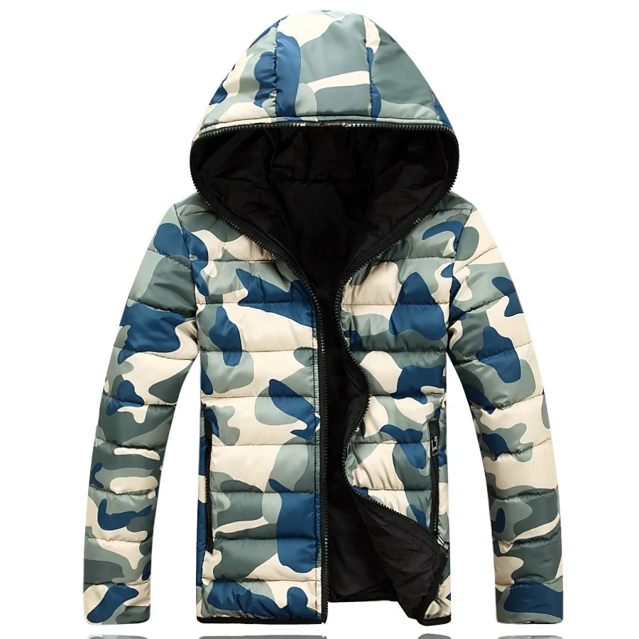 Men's Fashion Winter Parkas Camouflage man Jacket ...