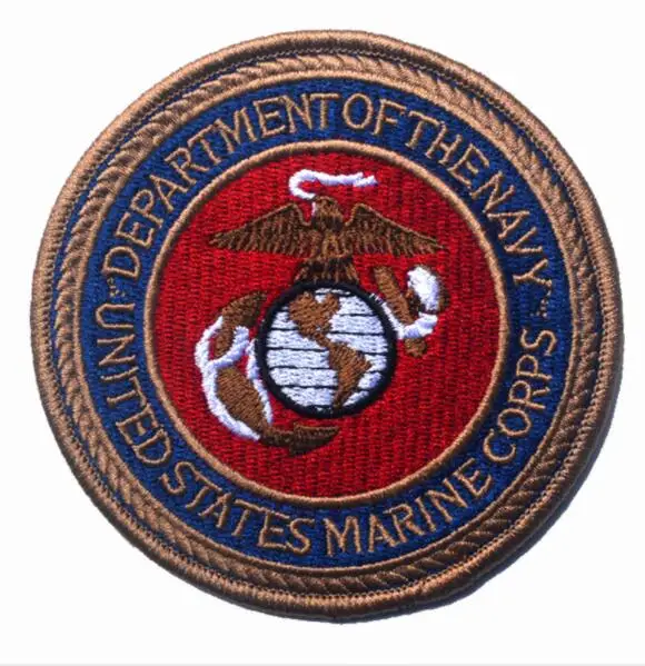 USMC военные нашивки США морской корпус печать 3D вышивка Тактический Патч для одежды сумки Униформа с крюком и петлей - Цвет: Антикварная медь