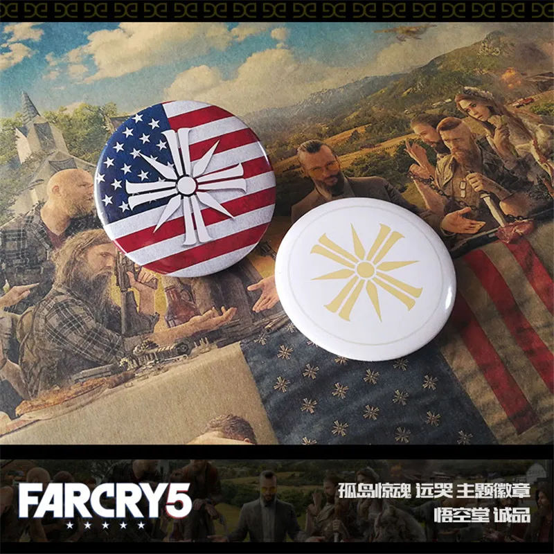 Far Cry 5 игры Eden's Gate металлическая брошь Подсолнух логотип крест патч булавки значок Holloween косплэй аксессуары для костюмов подарки