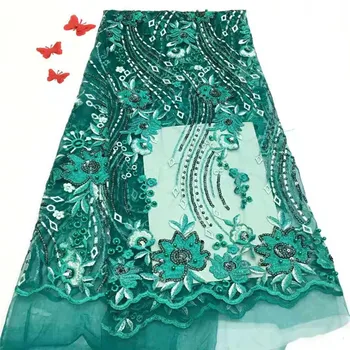 

Hot Sale Style Lace Fabric 2018, Sequin Wedding Lace Fabric, African Lace Embroidered Net Fabric HJ1261-1 Green/Pink/Red