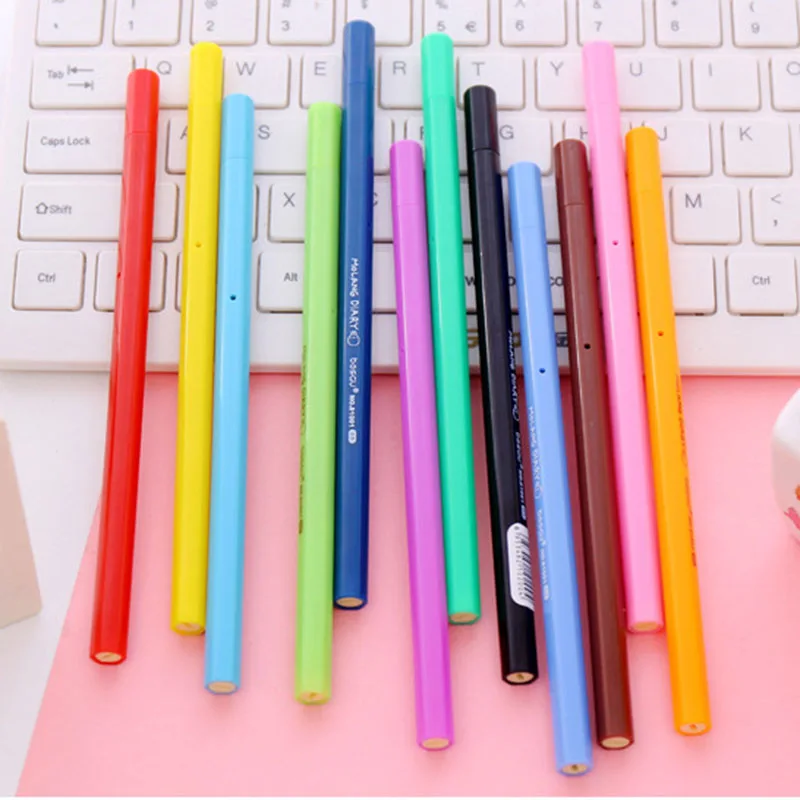 Colored Gel Pens 12 PCS/lot Candy Color 0.38mm Gel Pens Creative Gift