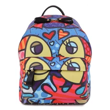 ROMERO BRITTO Школьные Сумки для Подростков 2016 Дамы Женщина Мужчина Рюкзаки PU Печати Рюкзаки Моды Сумка Граффити Сумки