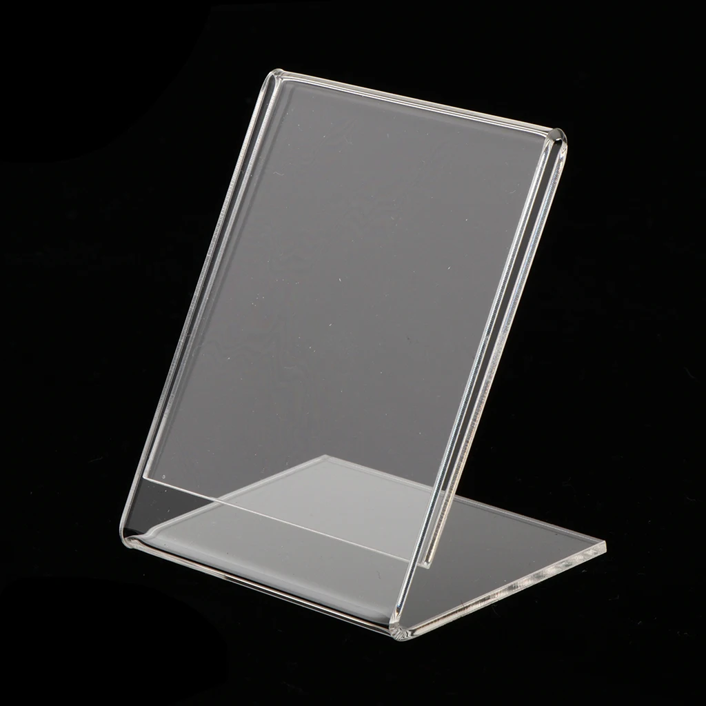 

Clear Acrylic Sign Holder Stand Lable Display Leaflet Name Card Organizer Acrylic Sign Holder Slanted Sign Holders