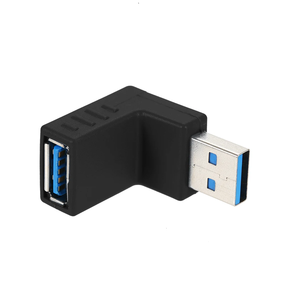 

Right Angle USB3.0 AM to AF L Shape Adapter Converter USB 3.0 A Male to A Female 90 Degree Angle Plug Down