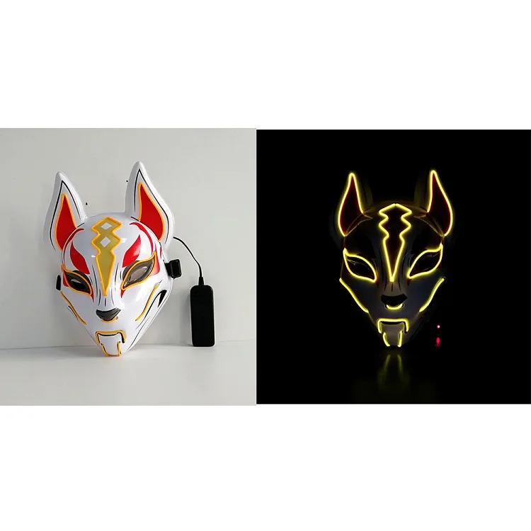 Fortniter Fox Mask Led Light Mask Halloween Pary Cosplay Prop Adult Kids Drift Mask Christmas Gift (24)