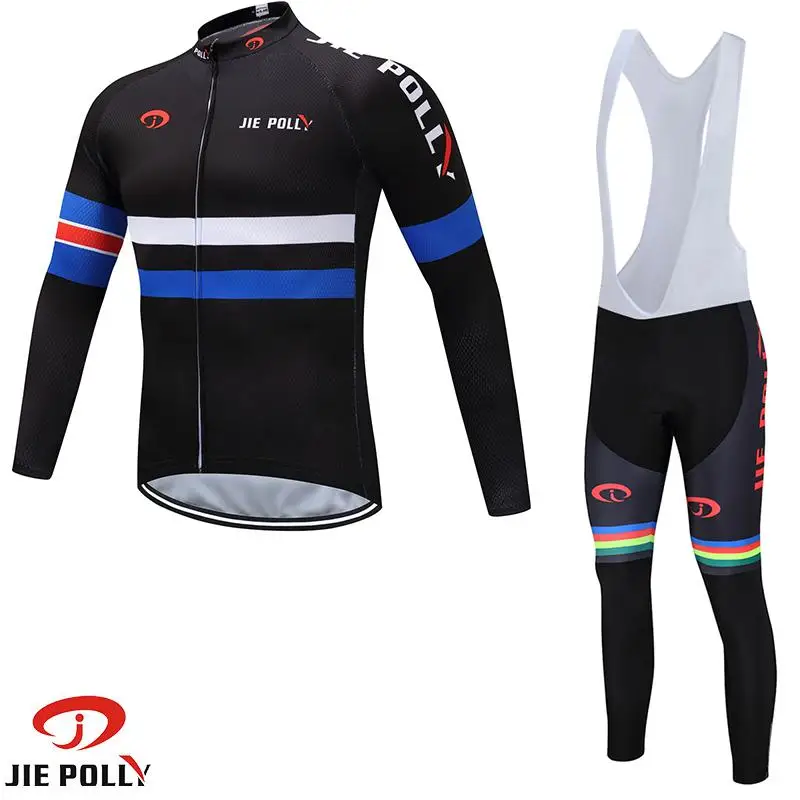 

Jiepolly Cycling Jersey Pro Team Mens Bike Bicycle Cycling Clothing Set Quick Dry Spring Autumn Polyester ciclismo clothes