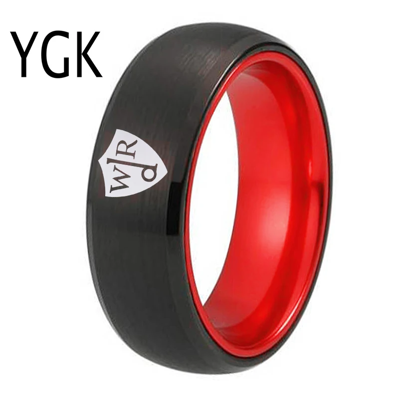 8mm Black Tungsten With Red Aluminum Rings CTR Rings Choose The Right Ring Women and Men's Faith Jewelry Personalize Party Rings