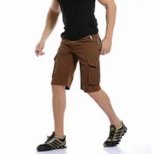 Мужские шорты хлопок Популярные летние дышащие мужские бермуды Однотонная повседневная обувь короткие штаны модные по колено Размеры 29-40 без ремня