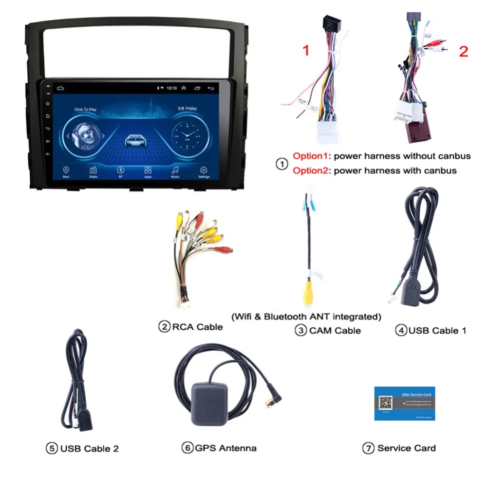 Sale Super Slim Touch Screen Android 8.1 radio GPS Navigation for Mitsubishi Pajero headunit tablets Stereo Multimedia Bluetooth 1