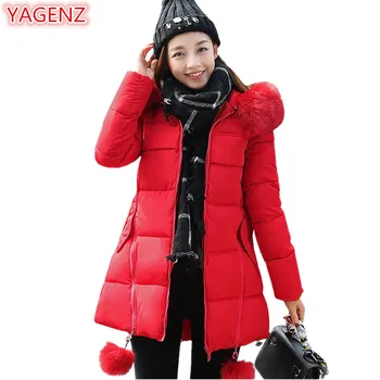 

Fashion Winter Jacket Women Plus size Parkas Mujer Tops Young Student Ladies Tops Coats Cotton Hooded Coat Fur collar Zipper 405