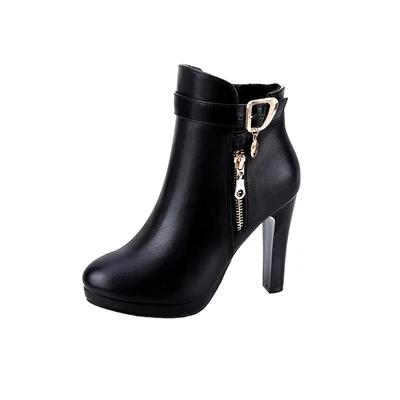 

British wind Martin boots women's boots 2018 autumn new short boots stiletto pointed high heels winter women's shoes