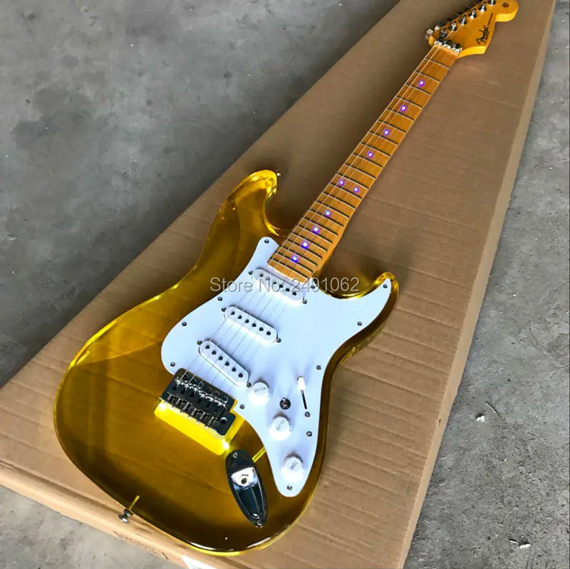 

Acrylic lens yellow LED lamp electric guitar free shipping