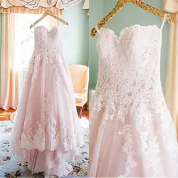 Очаровательное розовое свадебное платье трапециевидной формы с милой аппликацией, свадебные платья на молнии сзади Vestido De Novia Princesa Винтаж