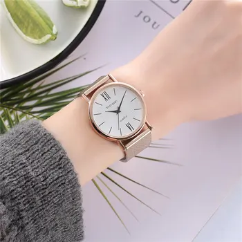 

Woman Plastic Strap Quartz Watch Simple Roman Scale Watch Ladies Watch